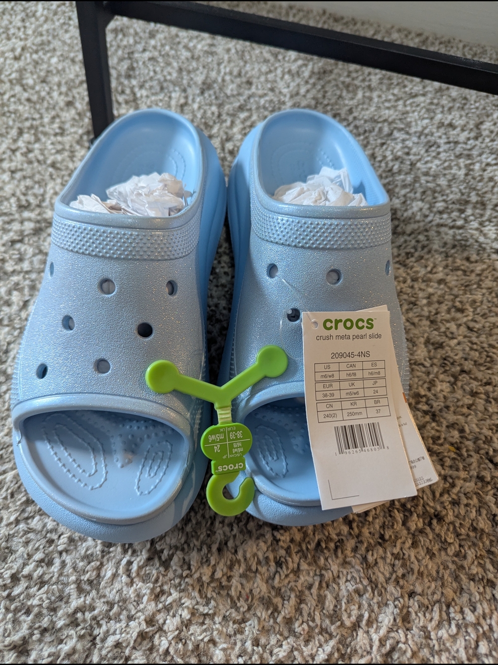 Crocs Crush Glitter High Shine Slide Sandals